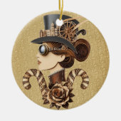 Steampunk pet vrouwen geconfronteerd met moderne k keramisch ornament (Voorkant)