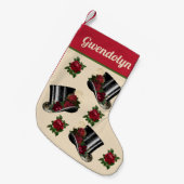 Steampunk-Petten met  rode rozen Kerstmis Kleine Kerstsok (Voorkant (Hangend))