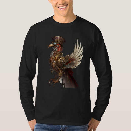 Steampunk Phoenix Rising Resurrection Rebirth New  T-shirt (Voorkant)