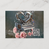 Steampunk piano met hart informatiekaartje (Voorkant)