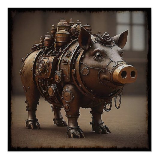 Steampunk Pig I Perfect Poster (Voorkant)