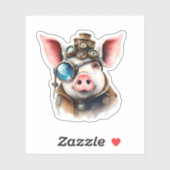 Steampunk Pig Sticker (Vel)