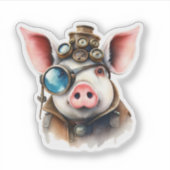 Steampunk Pig Sticker (Voorkant)
