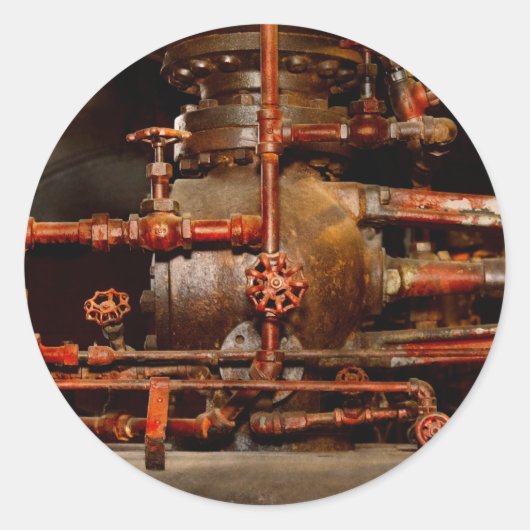 Steampunk - Pijpdromen Ronde Sticker (Voorkant)