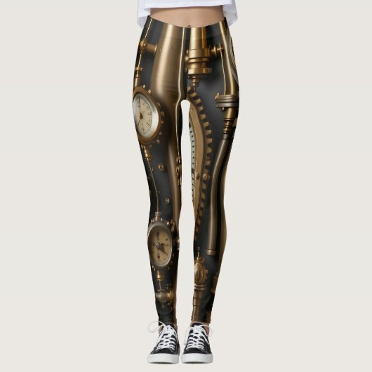 Steampunk Pijpen en Gages Leggings (Voorkant)