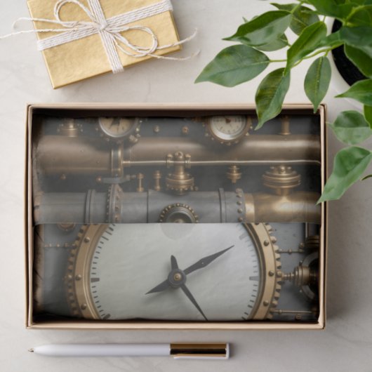 Steampunk pijpen en graadmeters Tissue Paper Tissuepapier (Geschenk)