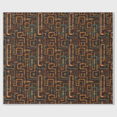 Steampunk pijpen patroon cadeaupapier (Vlak)