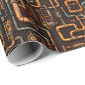 Steampunk pijpen patroon cadeaupapier (Rol Hoek)