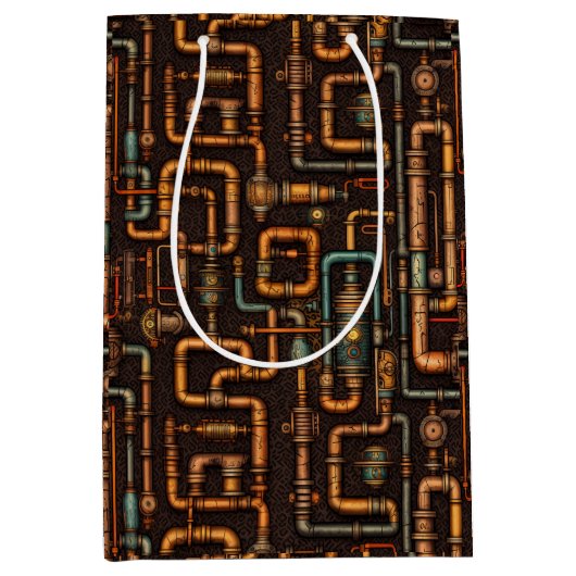 Steampunk pijpen patroon medium cadeauzakje (Voorkant)