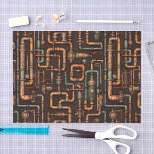 Steampunk pijpen patroon tissuepapier (Craft)