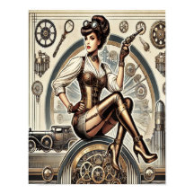 Steampunk Pin-Up Art, Poster 2, Glamour & Vintage