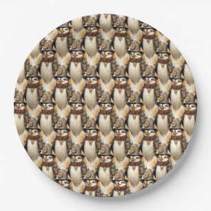 Steampunk Pinguïn 1 Patroon Papieren Bordje