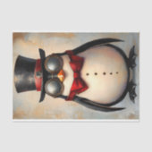 Steampunk Pinguïn Op Maat Gemaakte Initiaal BA1 De Tissuepapier (Voorkant)