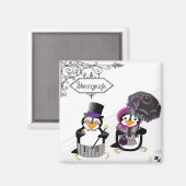 Steampunk pinguïns magneet (Voorkant / Achterkant)