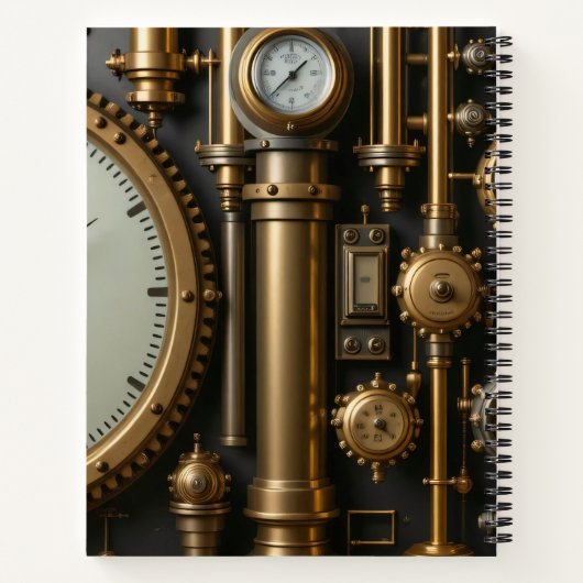 Steampunk Pipes and Gages Notitieboek (Achterkant)