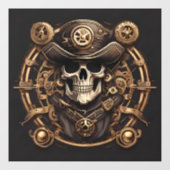 Steampunk Pirate Skull Venster Cling Raamsticker (Vel)