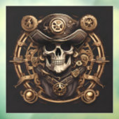 Steampunk Pirate Skull Venster Cling Raamsticker (Vel 3)
