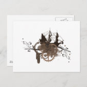 Steampunk piratenschip briefkaart (Voorkant / Achterkant)