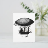 Steampunk piratenschip briefkaart (Staand voorkant)