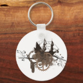Steampunk piratenschip sleutelhanger (Voorkant)
