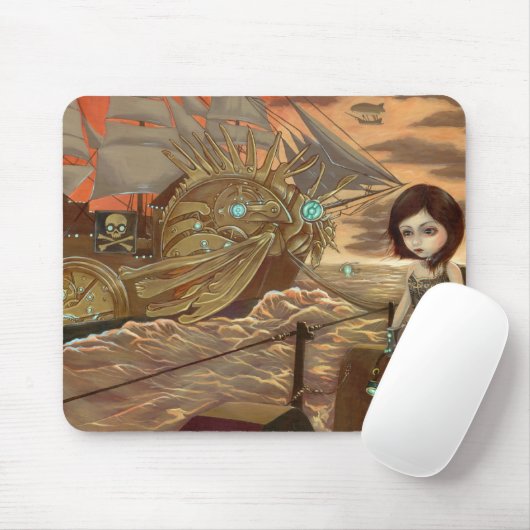 Steampunk Pirates:  Maritime Sunset Mousepad Muismat (Met muis)