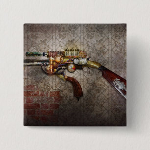 Steampunk - Pistool - de zijarm Vierkante Button 5,1 Cm