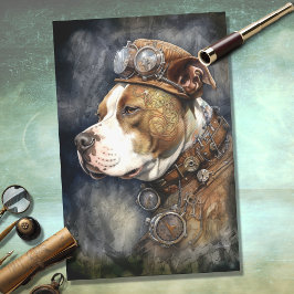 Steampunk Pit Bull 2 Decoupage papier