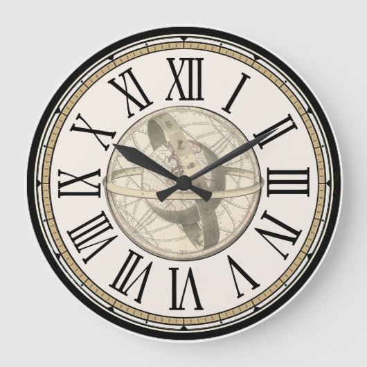 Steampunk planetaire orbit Wall-klok Grote Klok (Voorkant)