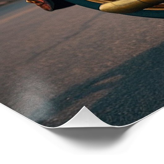 Steampunk Plasma Motorfiets Machine Perfect Poster (Hoek)