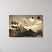 Steampunk Platteland verpakt Canvas Afdruk (Voorkant)