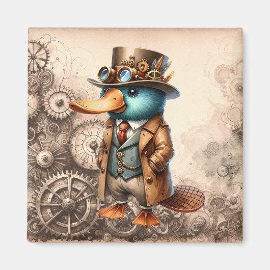 Steampunk Platypus Magnet (Voorkant)