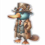 Steampunk Platypus Transparent Sticker (Voorkant)