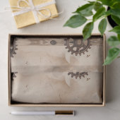 Steampunk Plum Roses & Gears Wrapping Paper Tissuepapier (Geschenk)