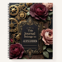 Steampunk Plum Rozen & Gears Notitieboek