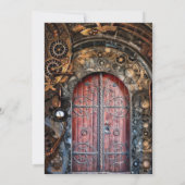 Steampunk Pocket horloge Bruiloft Uitnodigingen (Achterkant)