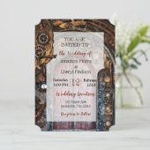 Steampunk Pocket horloge Bruiloft Uitnodigingen (Staand voorkant)