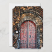 Steampunk Pocket horloge Bruiloft Uitnodigingen (Achterkant)