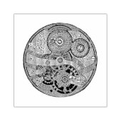  Steampunk Pocket Watch Gears Kunststempel Rubberstempel (Afrduk)