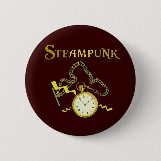 Steampunk Pocketwatch Ronde Button 5,7 Cm (Voorkant)