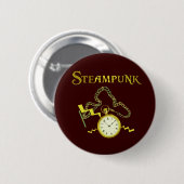 Steampunk Pocketwatch Ronde Button 5,7 Cm (Voorkant /achterkant)