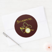 Steampunk Pocketwatch Ronde Sticker (Envelop)