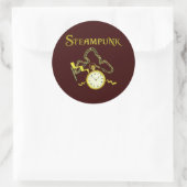 Steampunk Pocketwatch Ronde Sticker (Tas)