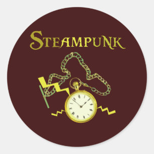 Steampunk Pocketwatch Ronde Sticker