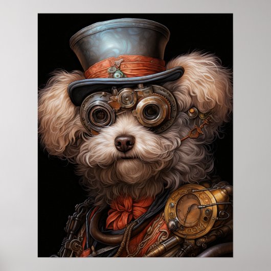 STEAMPUNK POEDEL POSTER (Voorkant)