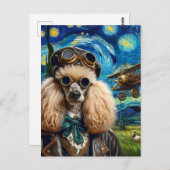 Steampunk poedel van Gogh Briefkaart (Voorkant / Achterkant)
