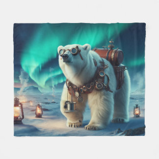 Steampunk Polar Beer en Aurora Art Fleece Deken