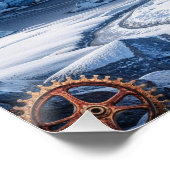 Steampunk Polar Beer en Aurora Art Perfect Poster (Hoek)