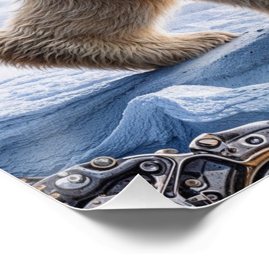 Steampunk Polar Beer en Aurora Design Perfect Poster (Hoek)