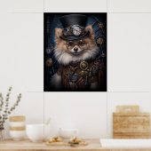 STEAMPUNK POMERANIAANS POSTER (Keuken)
