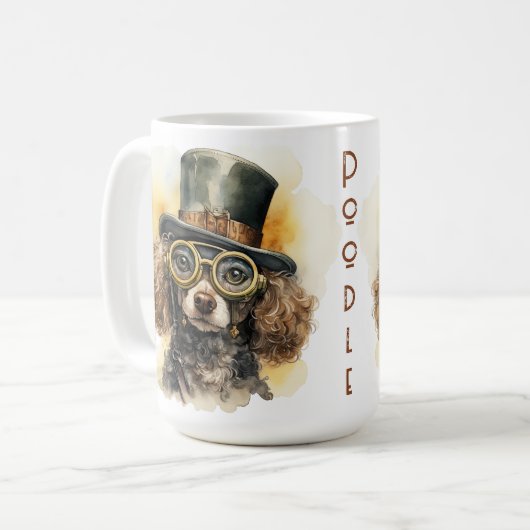 Steampunk Poodeldog Koffiemok (Voorkant links)
